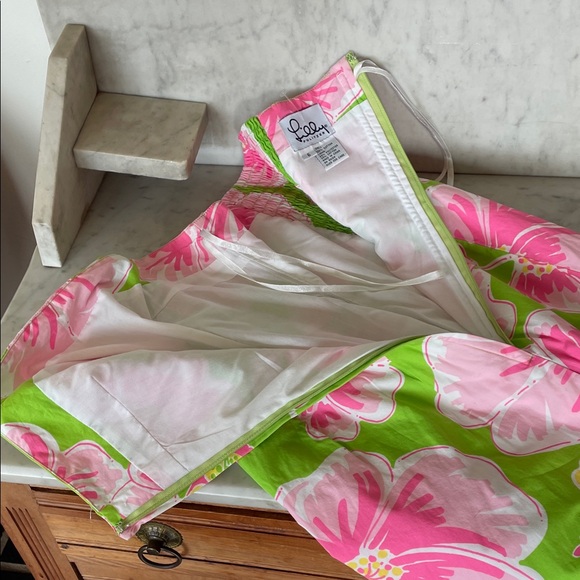 LILLY PULITZER Maui Punch Pink Green Strapless Dress 6 Vintage - Picture 11 of 17